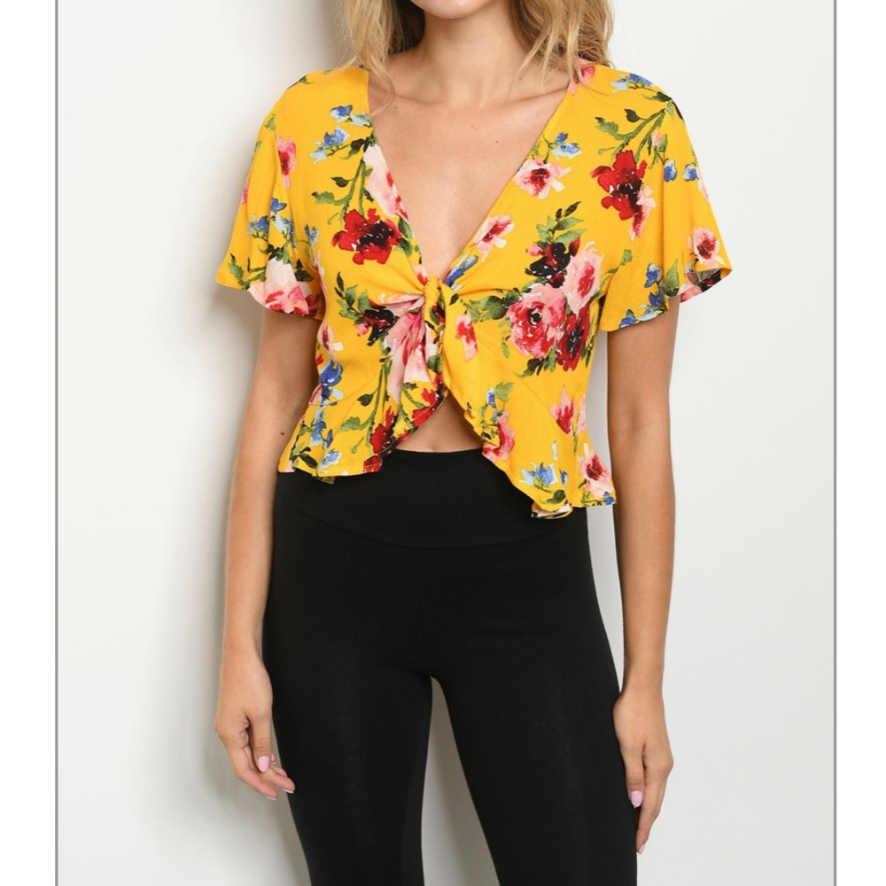 Floral Knot Front Top